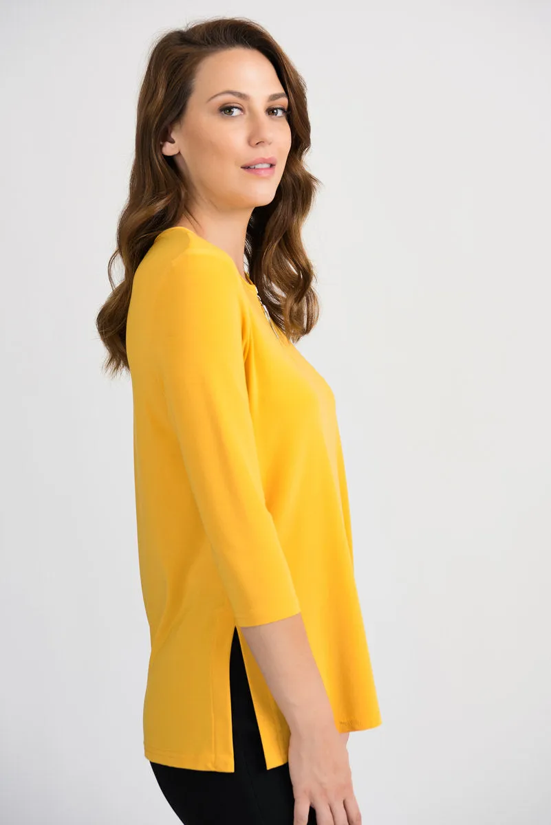 3/4 Sleeve Zip Front Tunic