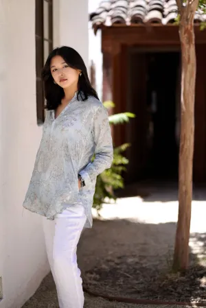 Anoushka Foil Printed Top Silver