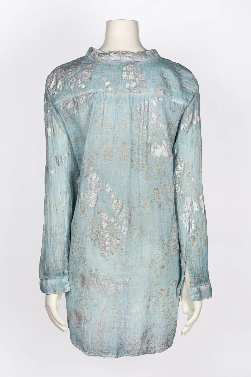 Anoushka Foil Printed Top Silver