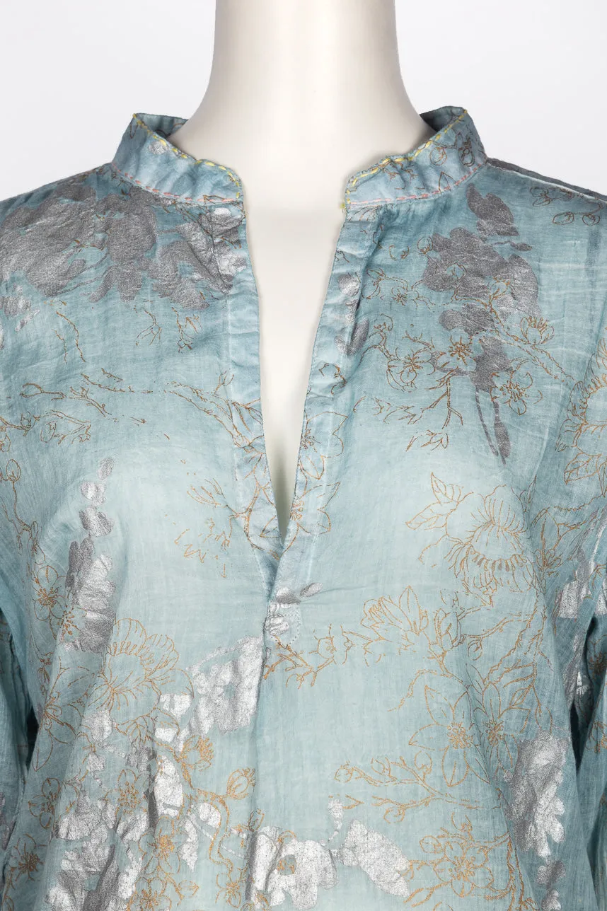 Anoushka Foil Printed Top Silver