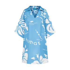 ARCHIPELAGO TUNIC DRESS-AQUA