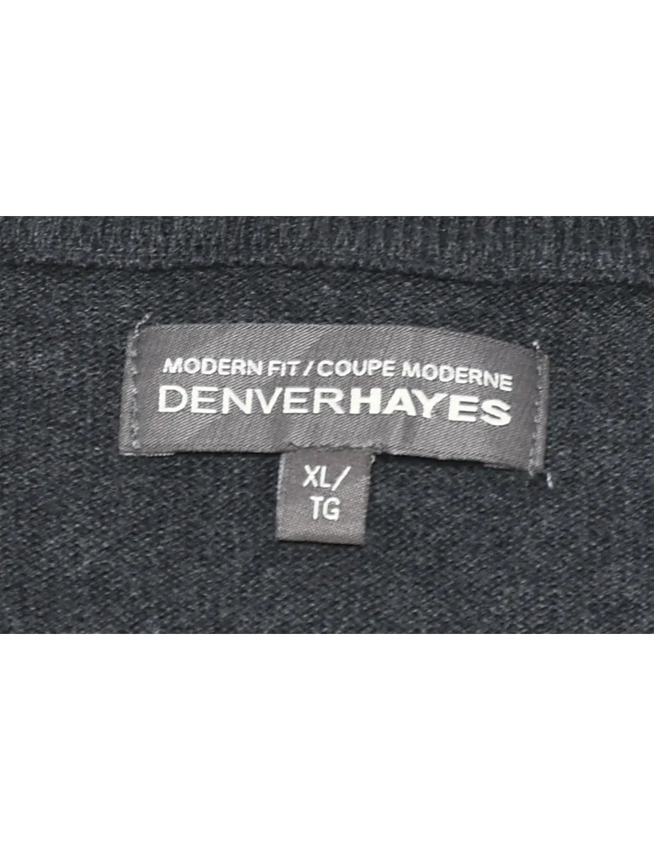 Argyle Dark Grey Jumper - XL