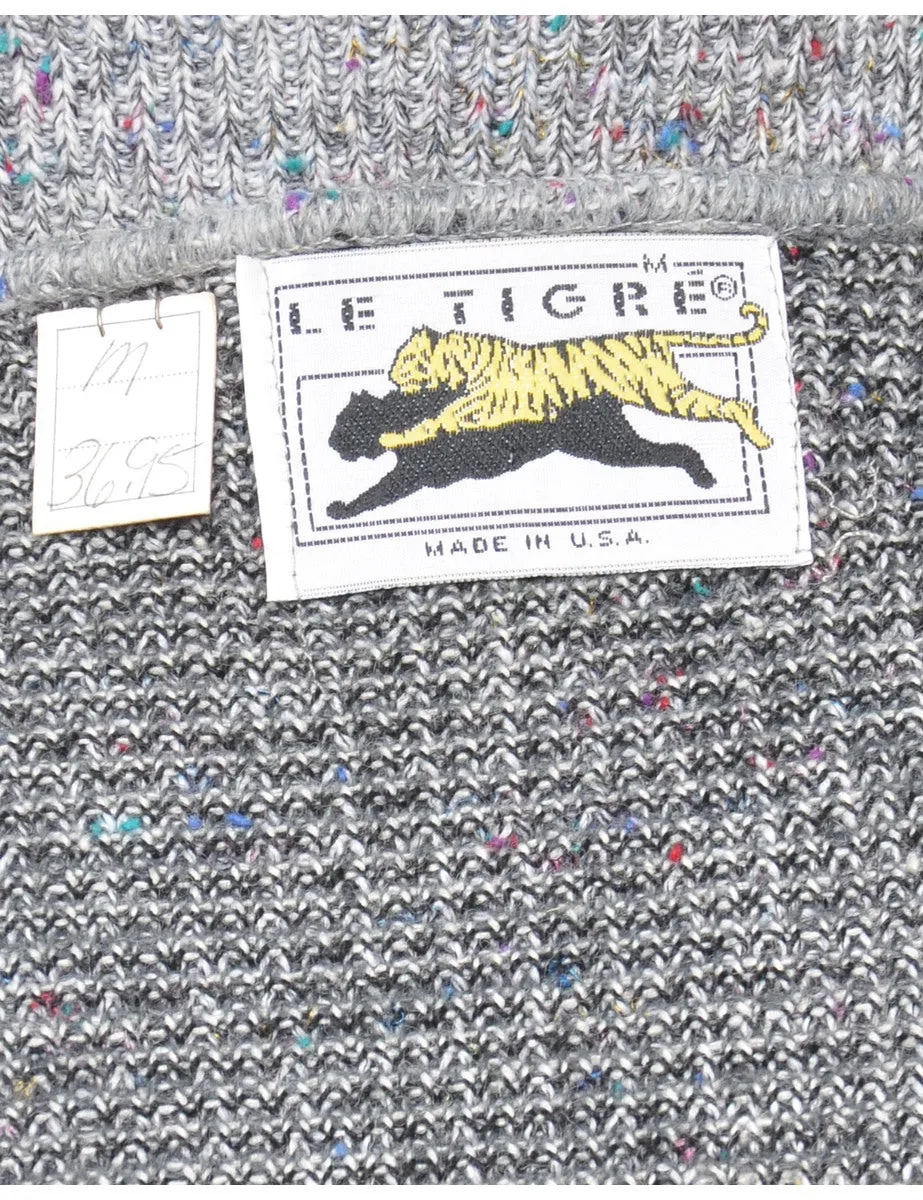 Argyle Grey Jumper - M