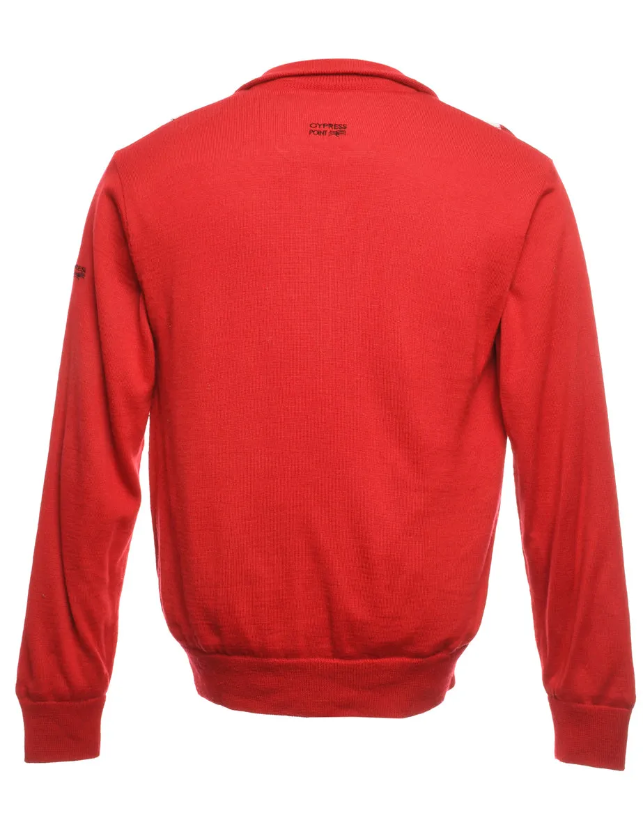 Argyle Long Sleeved Jumper - M