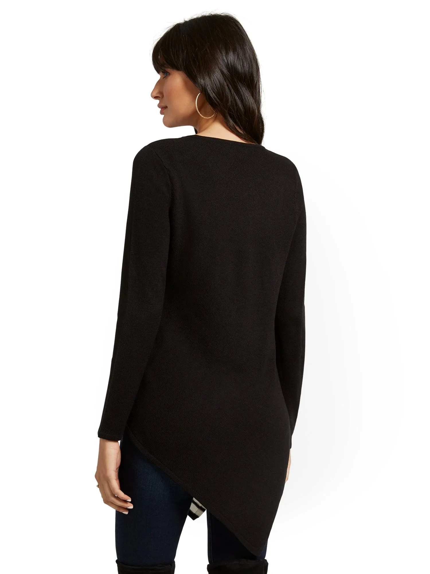 Asymmetrical Stripe Tunic Sweater