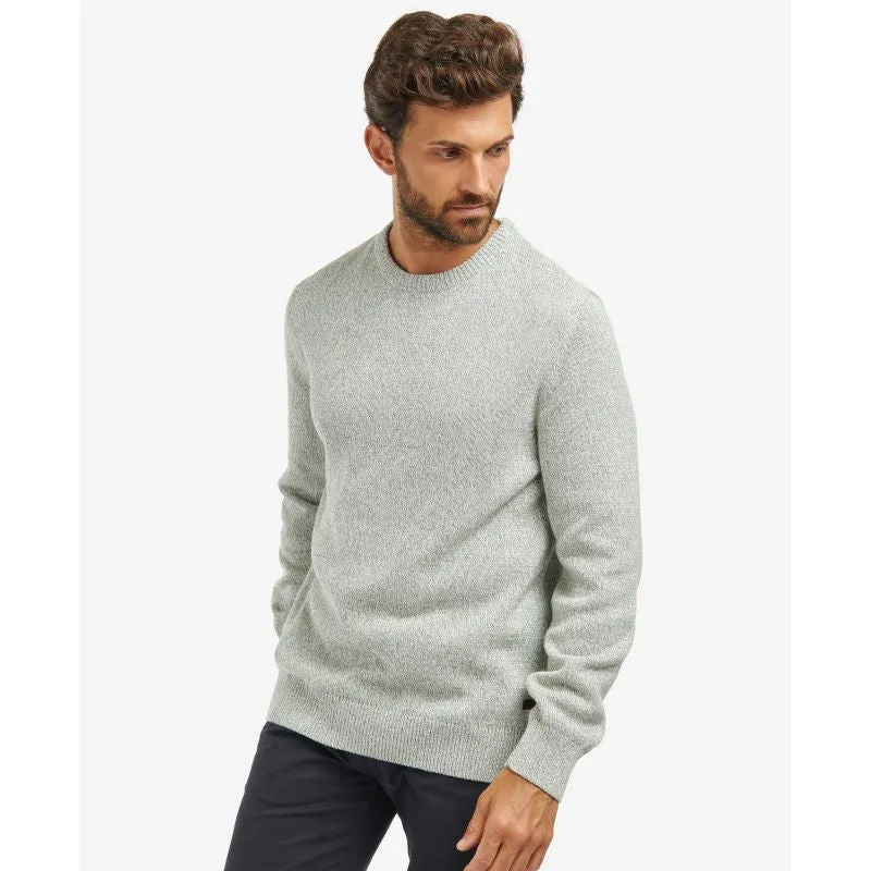 Barbour Cotton Twist Nelson Mens Crew Neck Jumper - Oyster