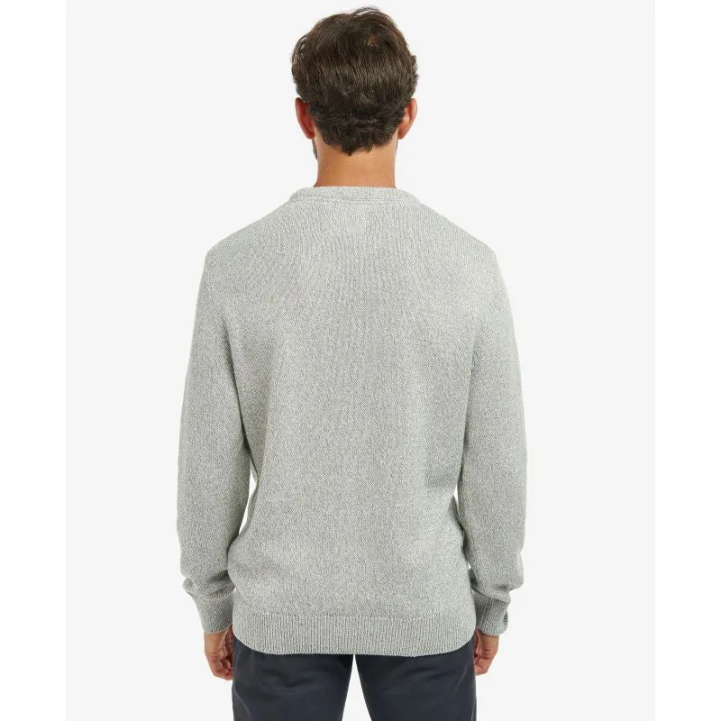 Barbour Cotton Twist Nelson Mens Crew Neck Jumper - Oyster