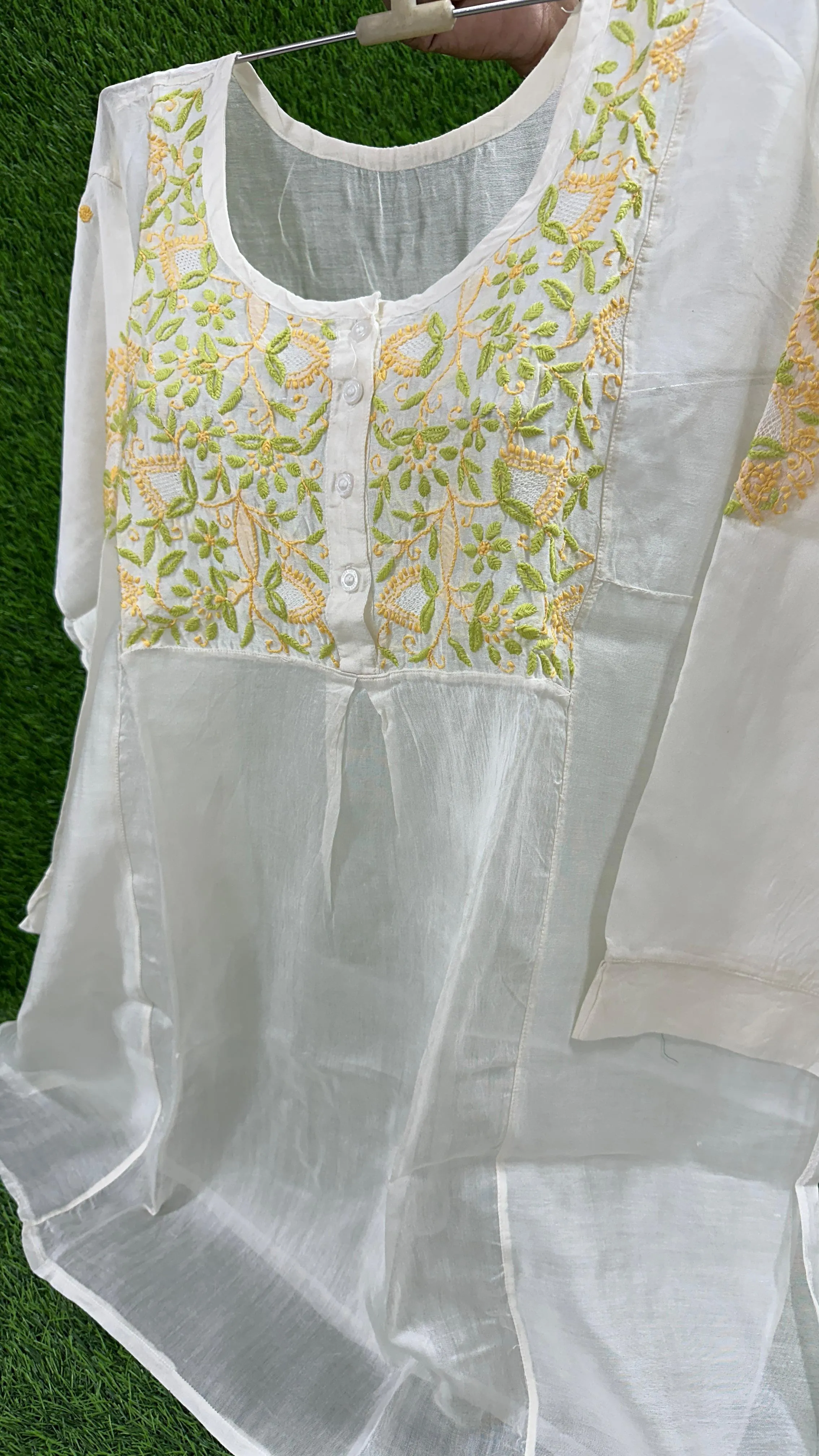 Beautiful Soft Pure Chanderi Silk Short Tunic Style Kurti