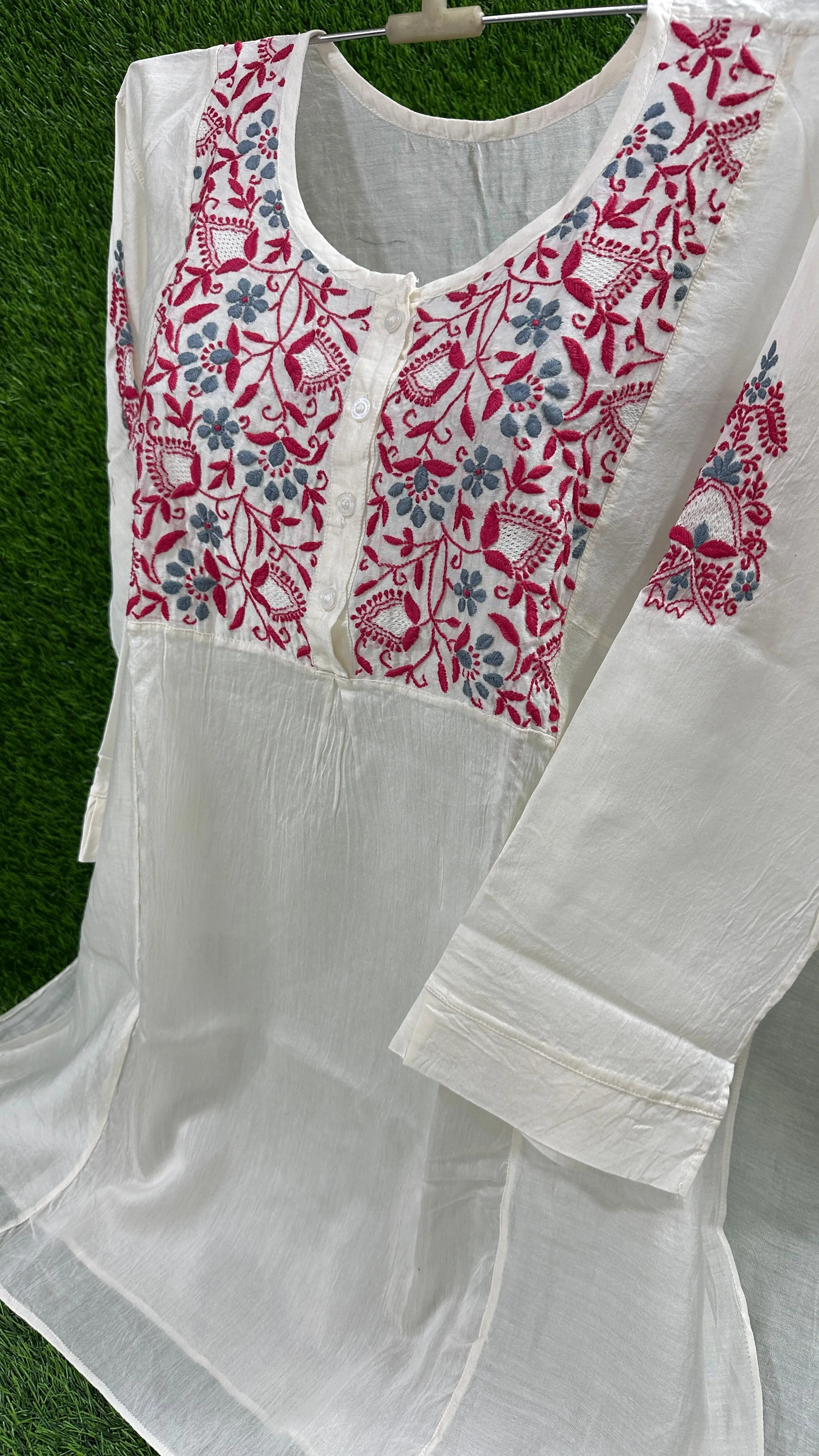 Beautiful Soft Pure Chanderi Silk Short Tunic Style Kurti