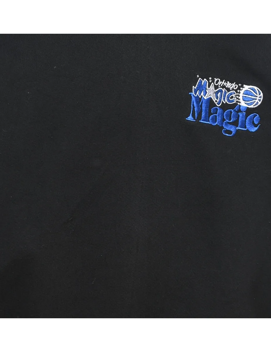 Black & Blue Magic Design Turtleneck Printed Sweatshirt - XL