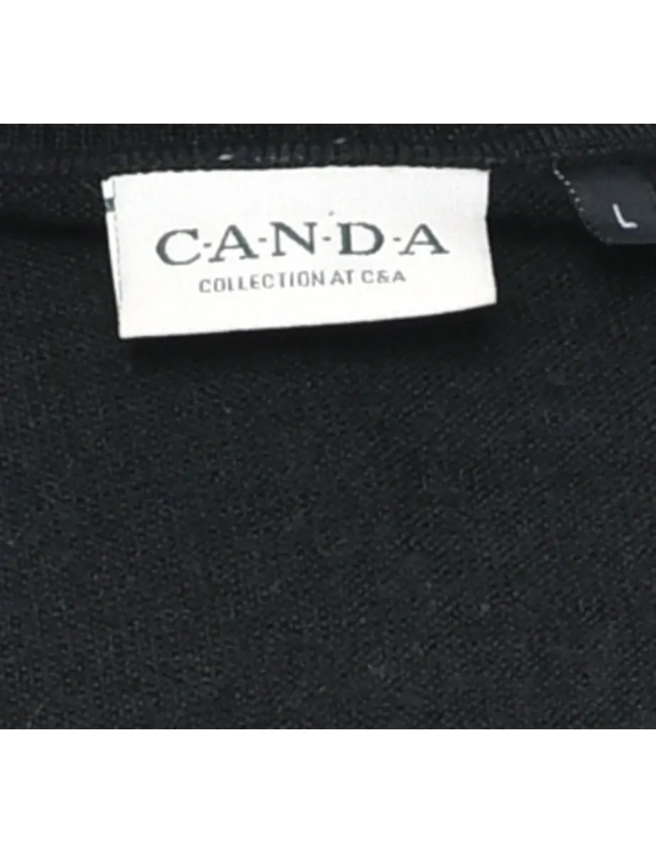 Black Argyle Jumper - L