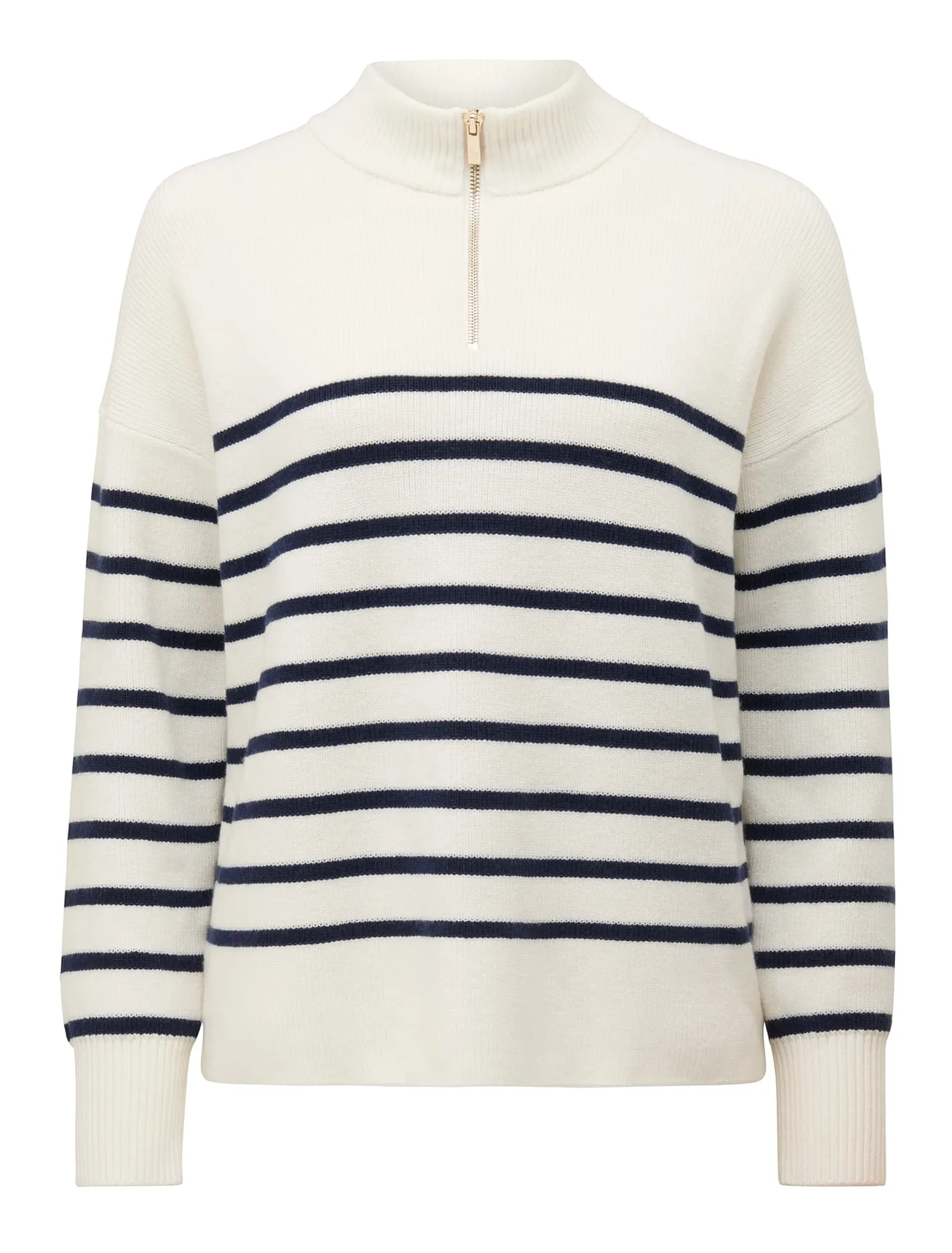 Blake Zip Stripe Knit Jumper