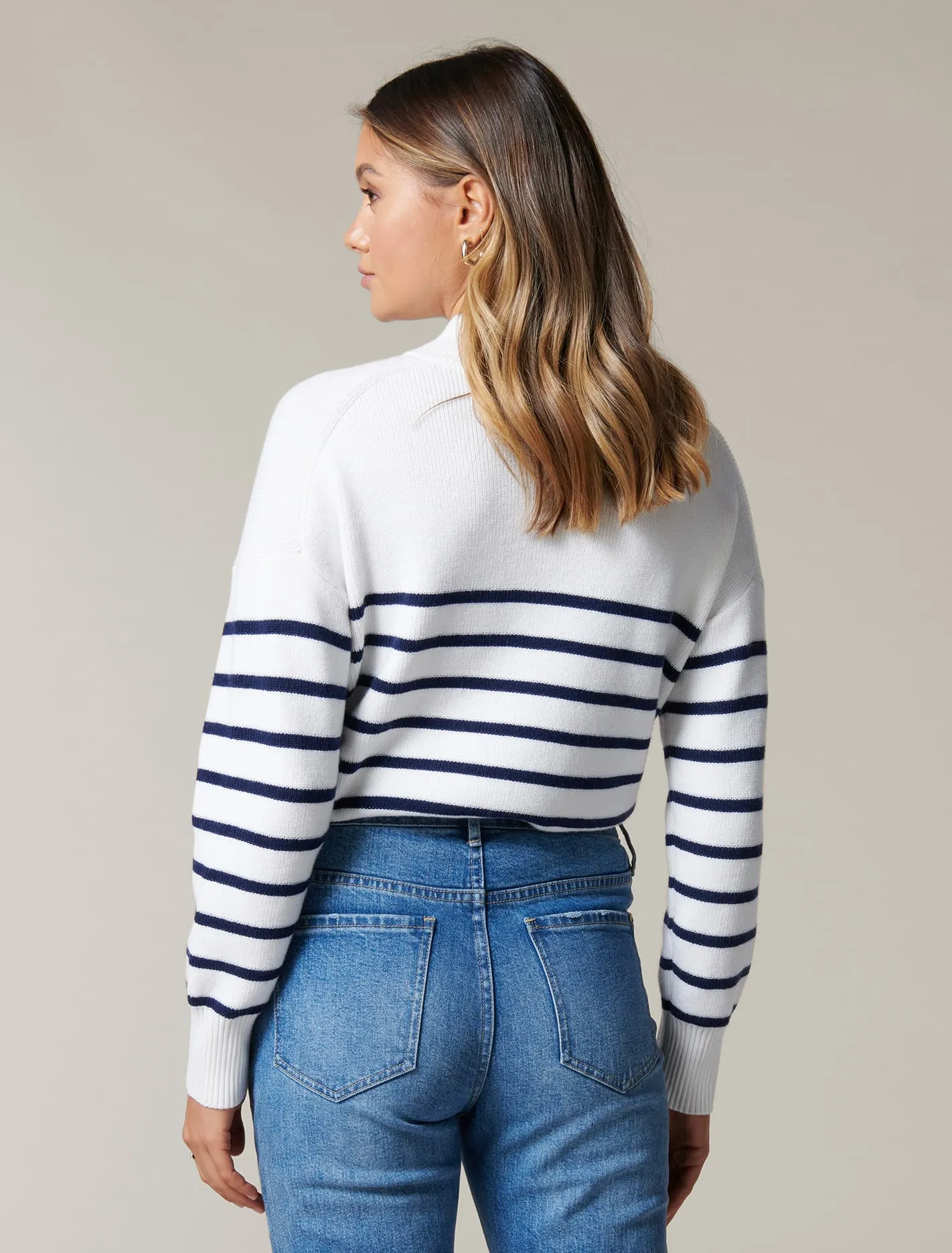 Blake Zip Stripe Knit Jumper