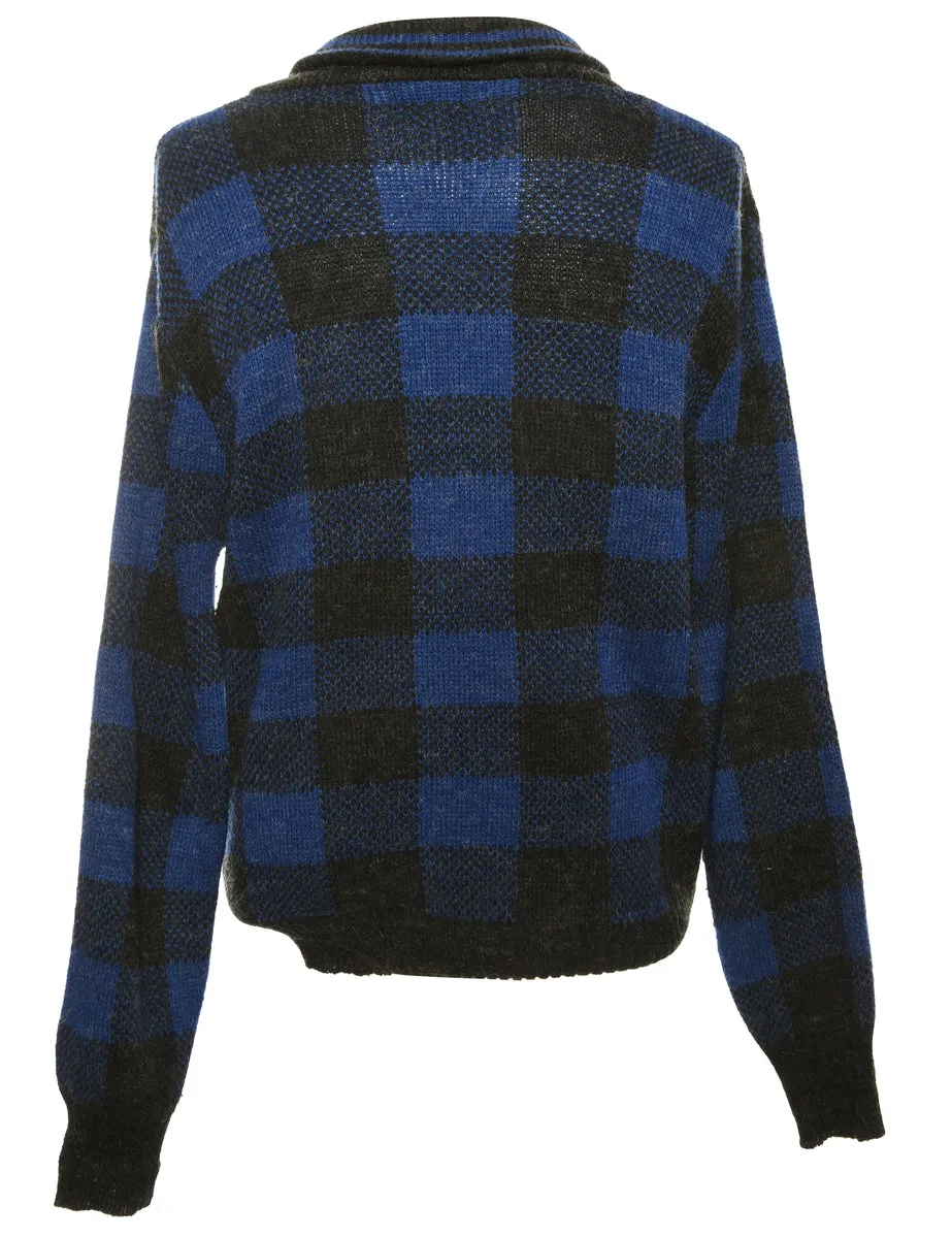 Blue Checked Jumper - M