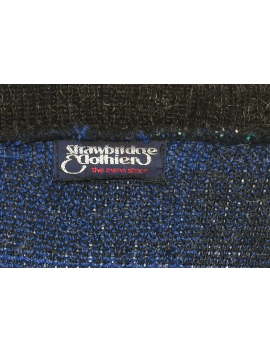 Blue Checked Jumper - M