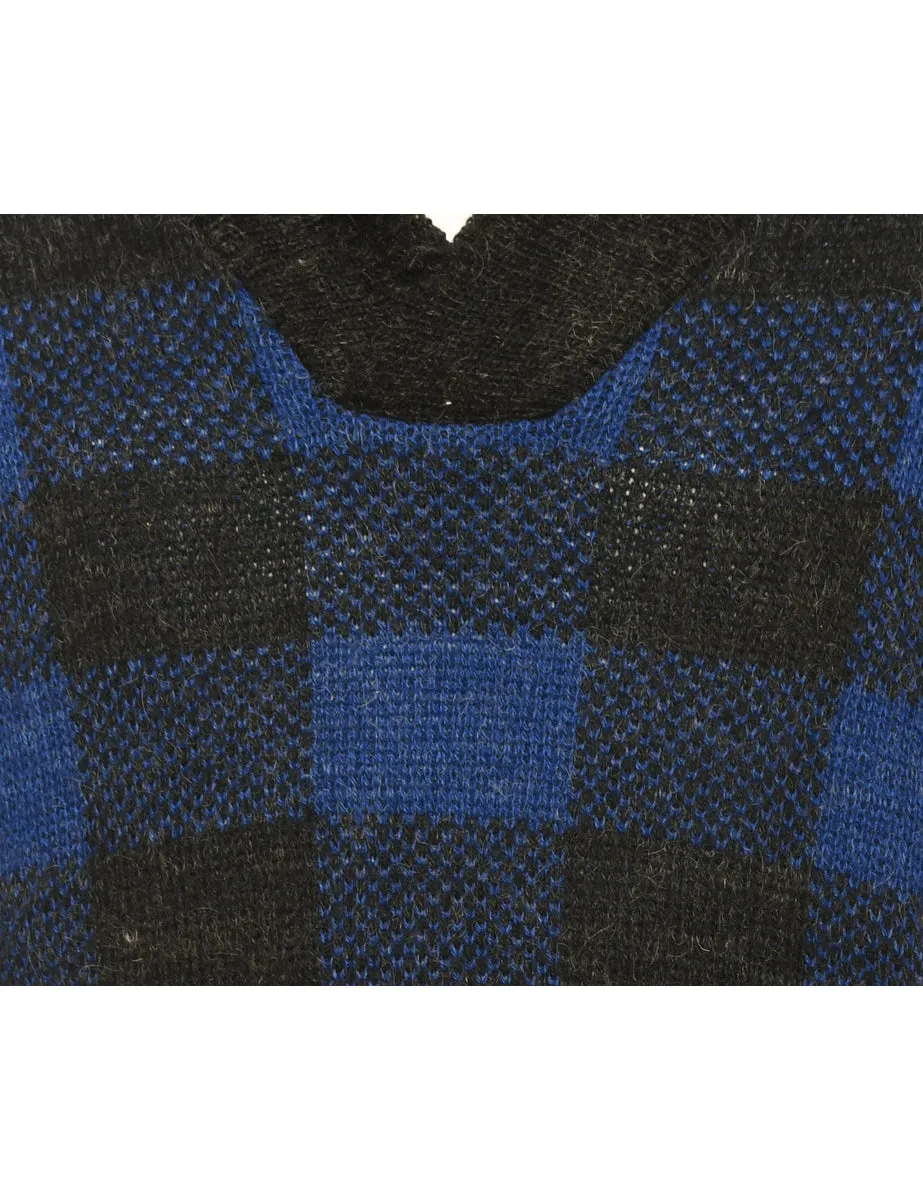 Blue Checked Jumper - M