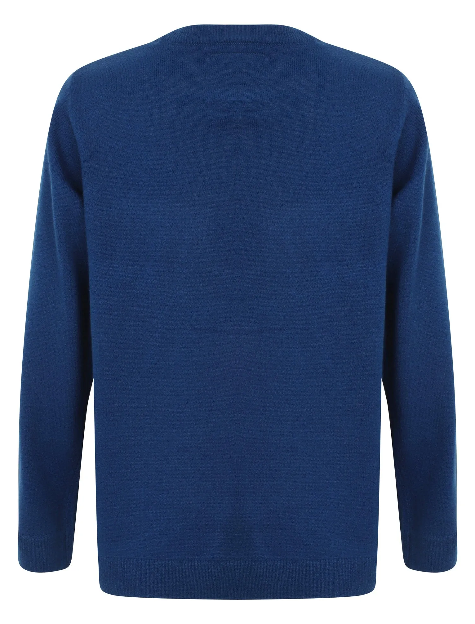 Boys Snowmies Novelty Christmas Jumper In Sapphire - Season's Greetings Kids (5-13yrs)