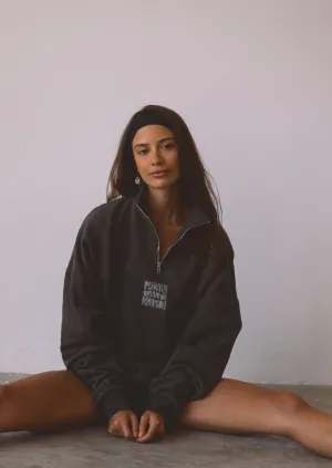 Bubble logo 1/4 zip sweatshirt - Slate