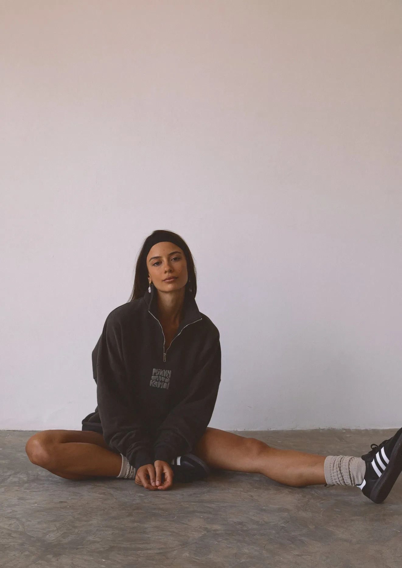 Bubble logo 1/4 zip sweatshirt - Slate