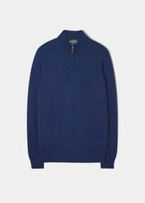 Cairns Geelong Wool 1/4 Zip Jumper in Indigo - Regular Fit