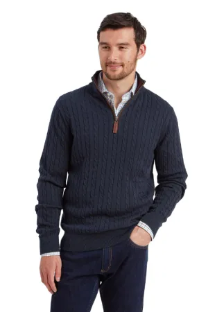 Calton Cotton Cashmere Cable 1/4 Zip Jumper