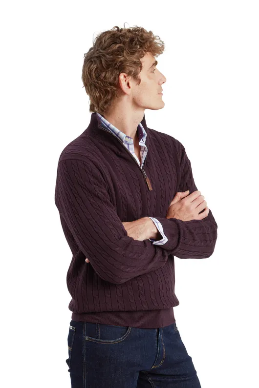 Calton Cotton Cashmere Cable 1/4 Zip Jumper