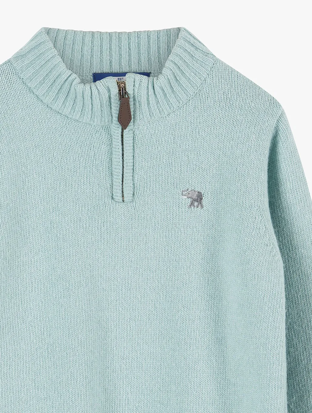 Calum Half-Zip Jumper in Sage Green