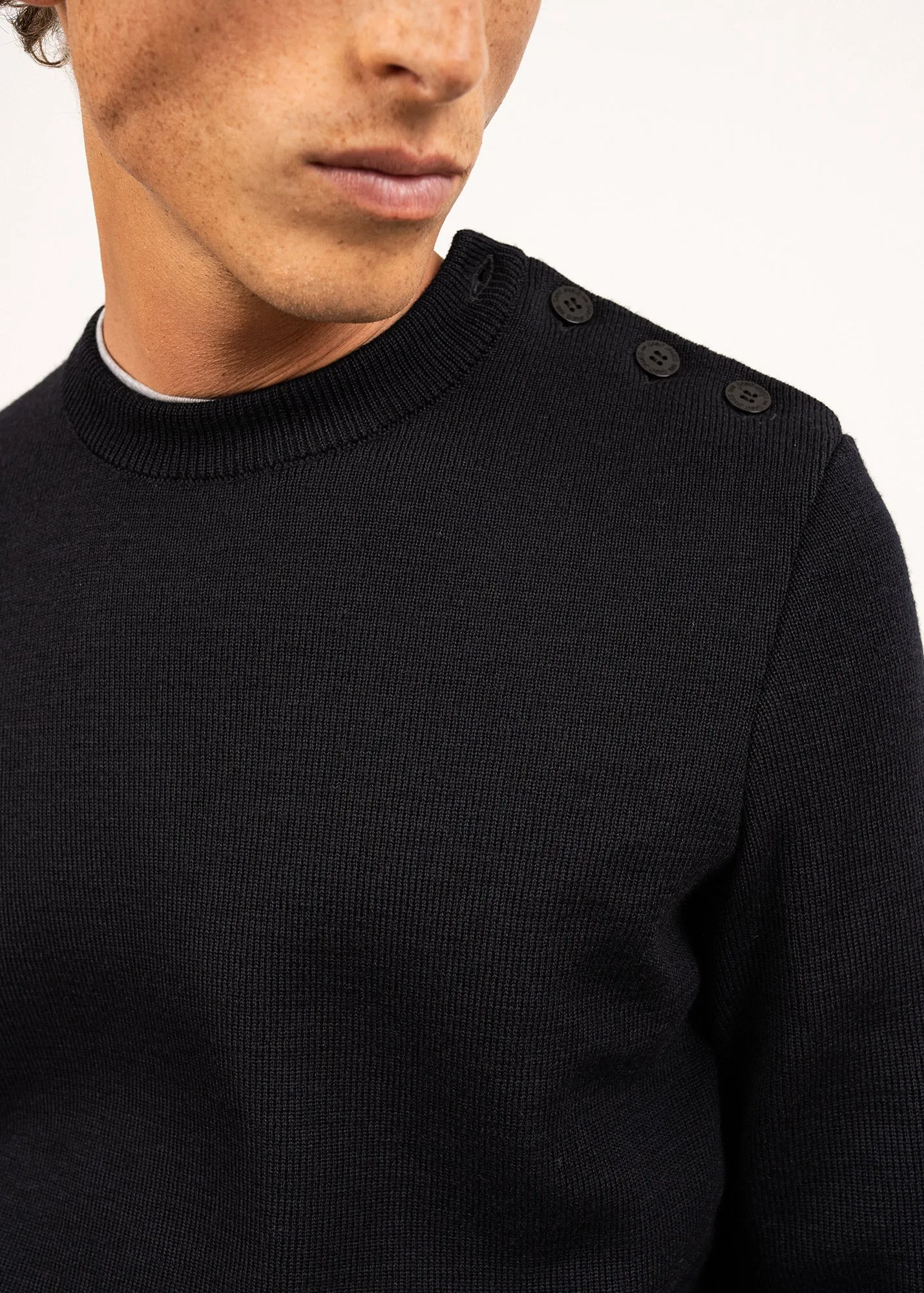 Cancale sailor jumper - regular fit, in pure new wool (NAVY)