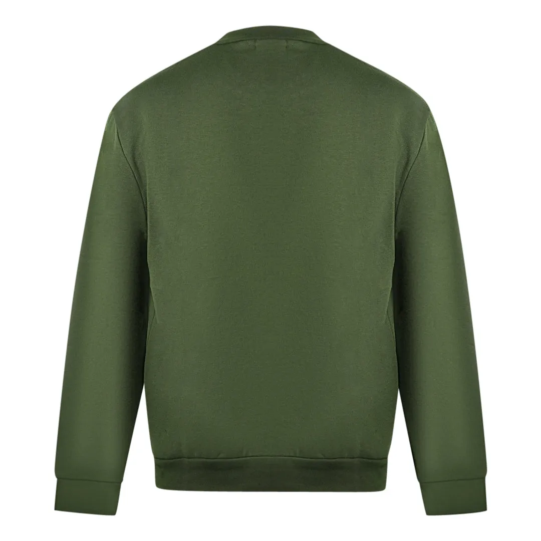 Cavalli Class Leopard Print Logo Olive Jumper