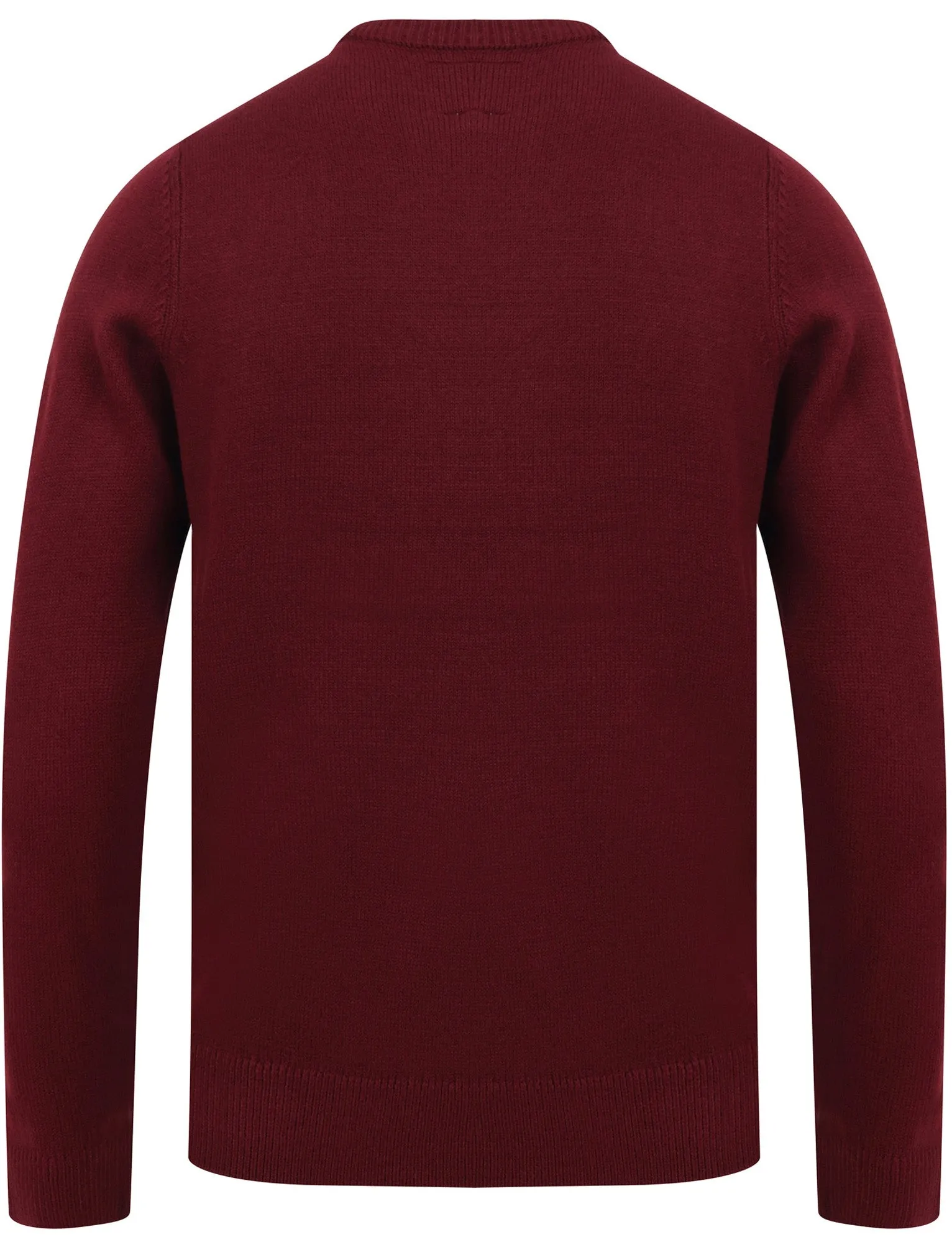 Chill Out Elf Motif Novelty Christmas Jumper in Oxblood - Season’s Greetings