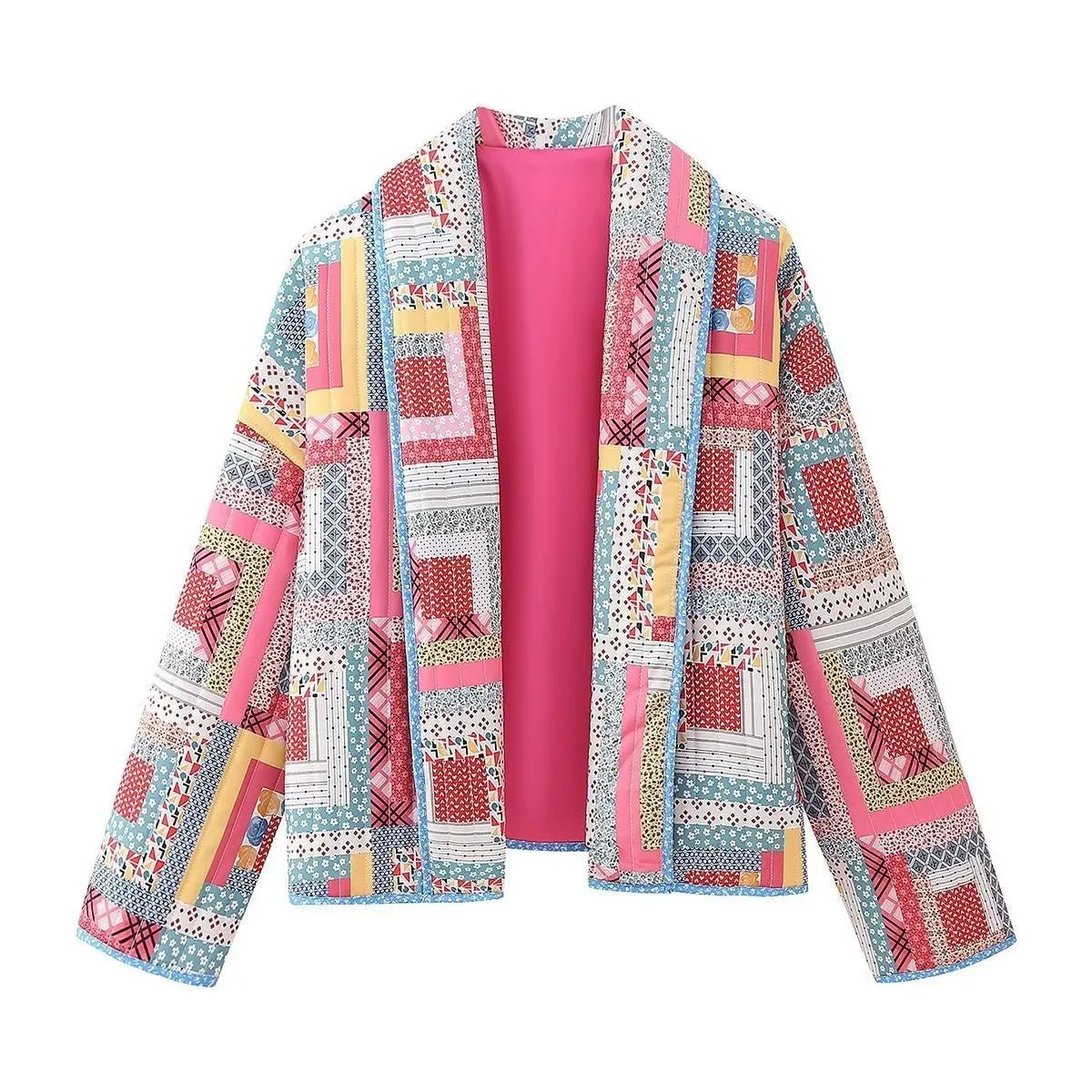 Clara | Printed hemmed quilted jacket