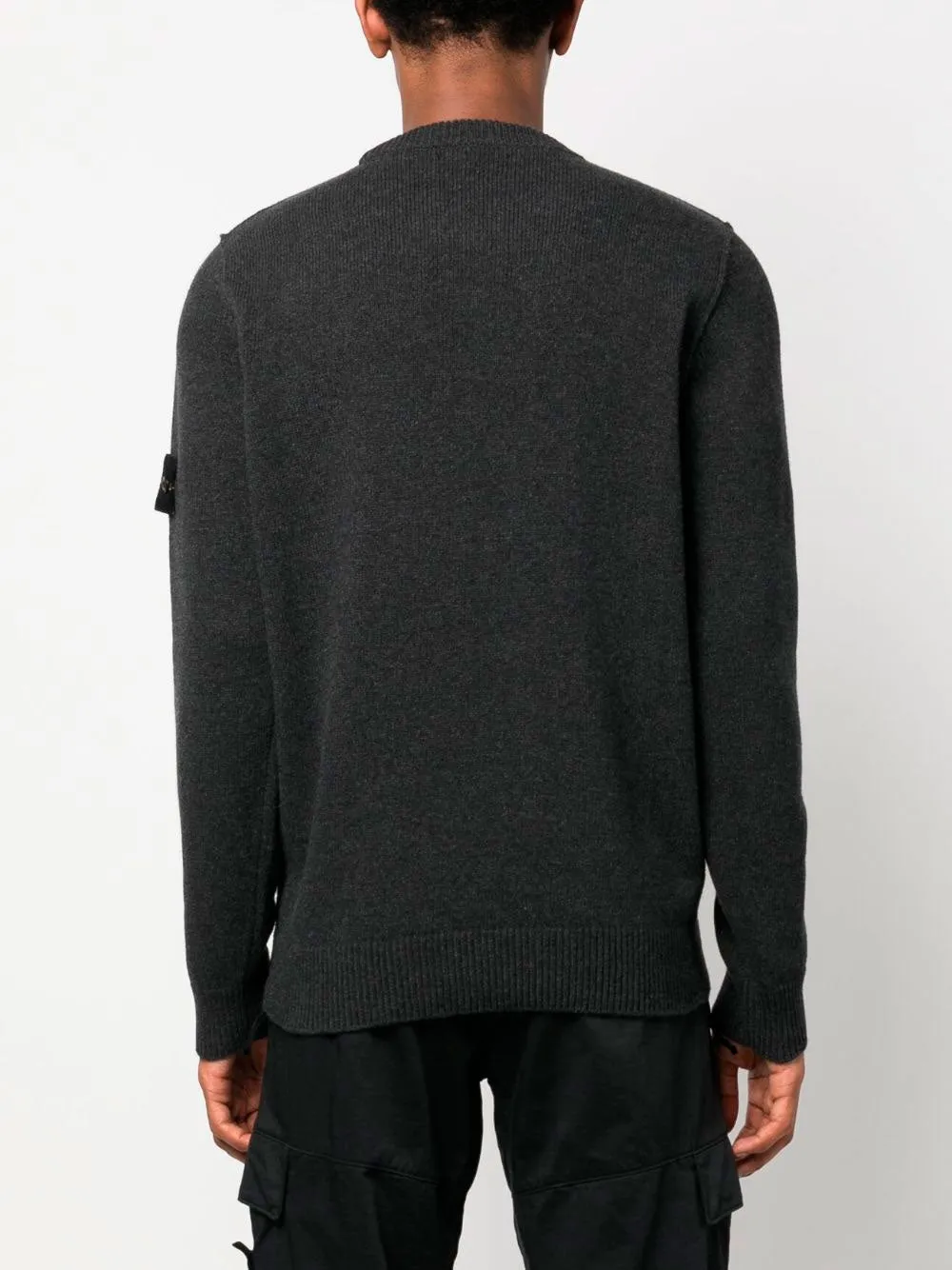 Compass-motif cotton jumper