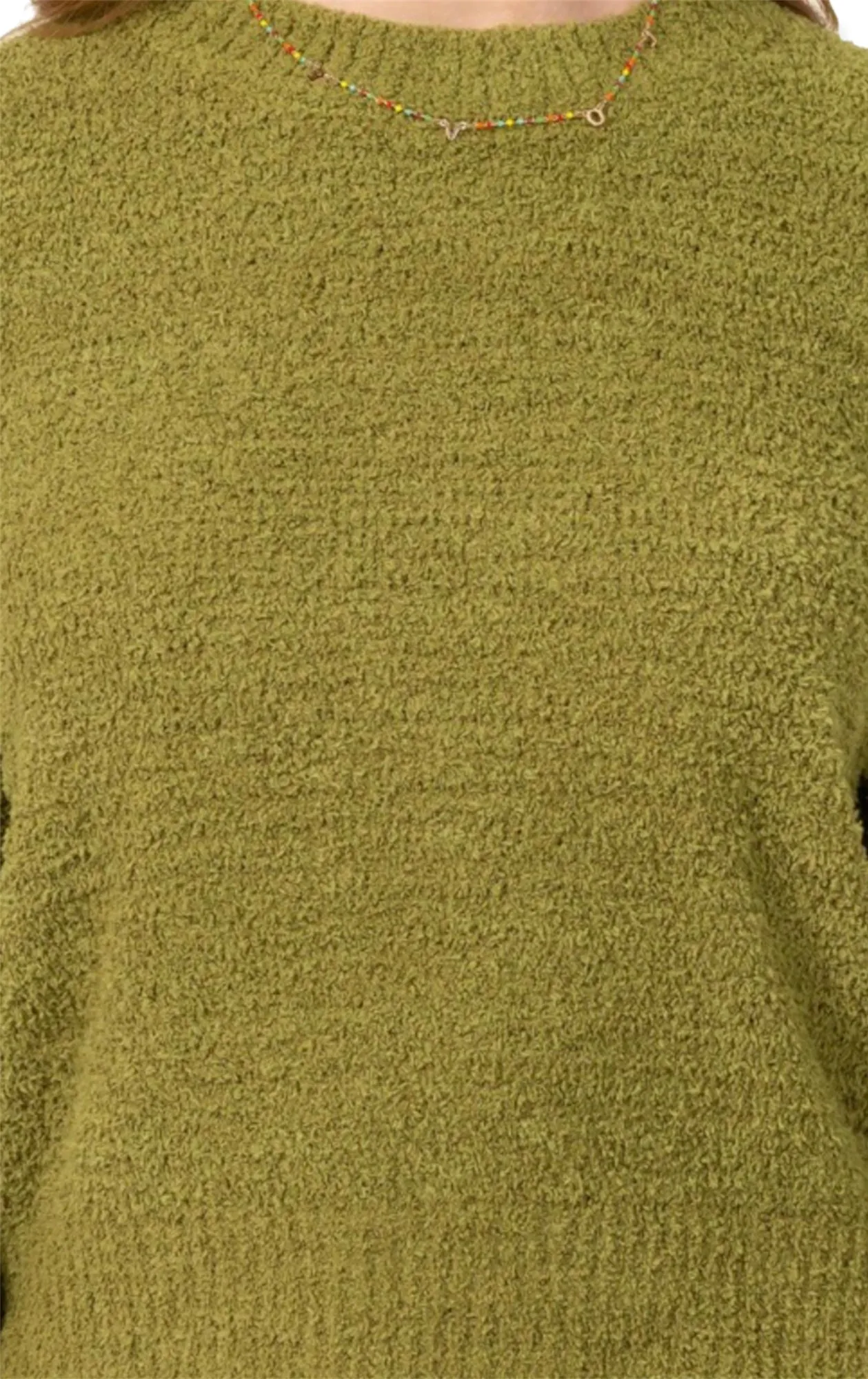 Coziest Cropped sweater- Olive