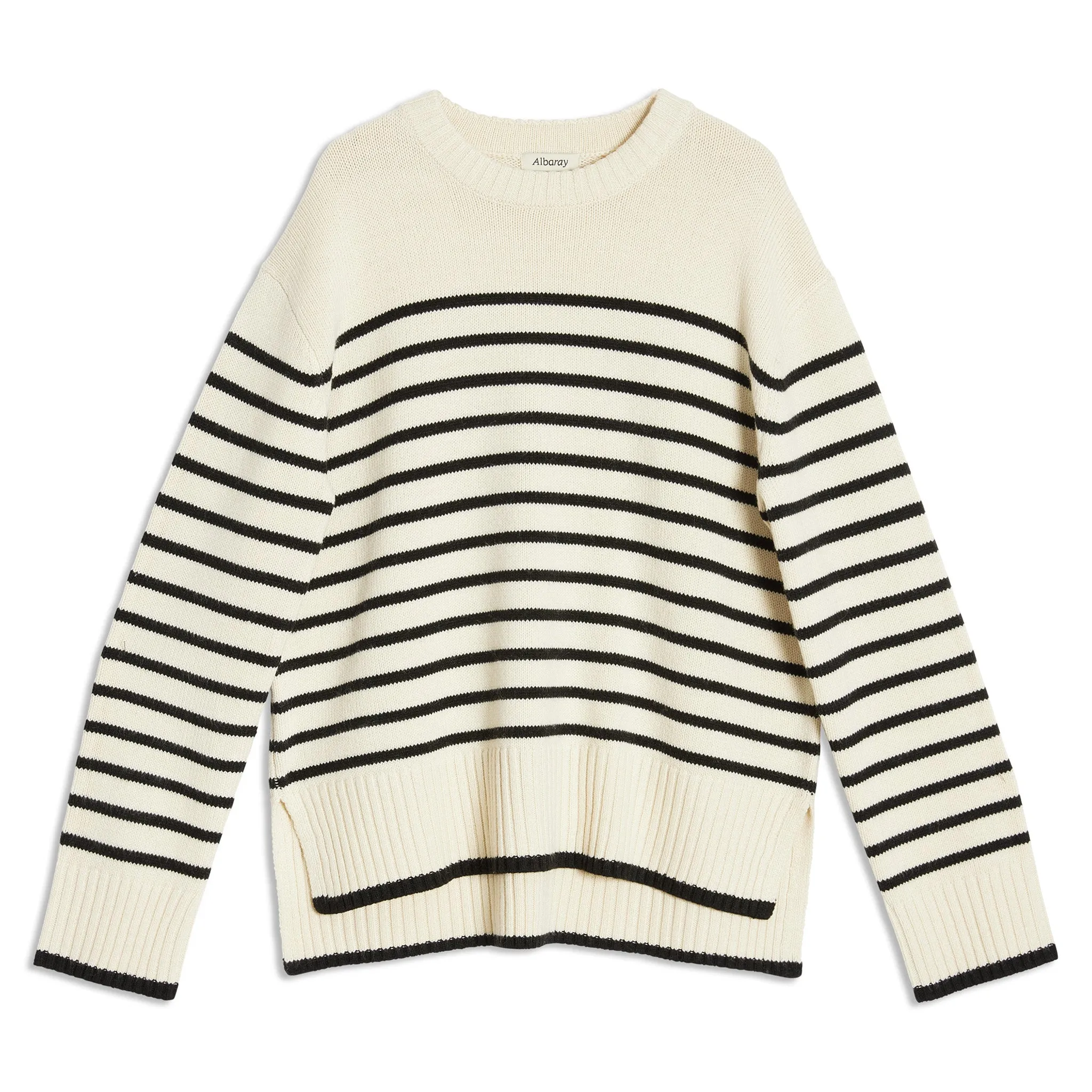 Cream Stripe Crew Jumper