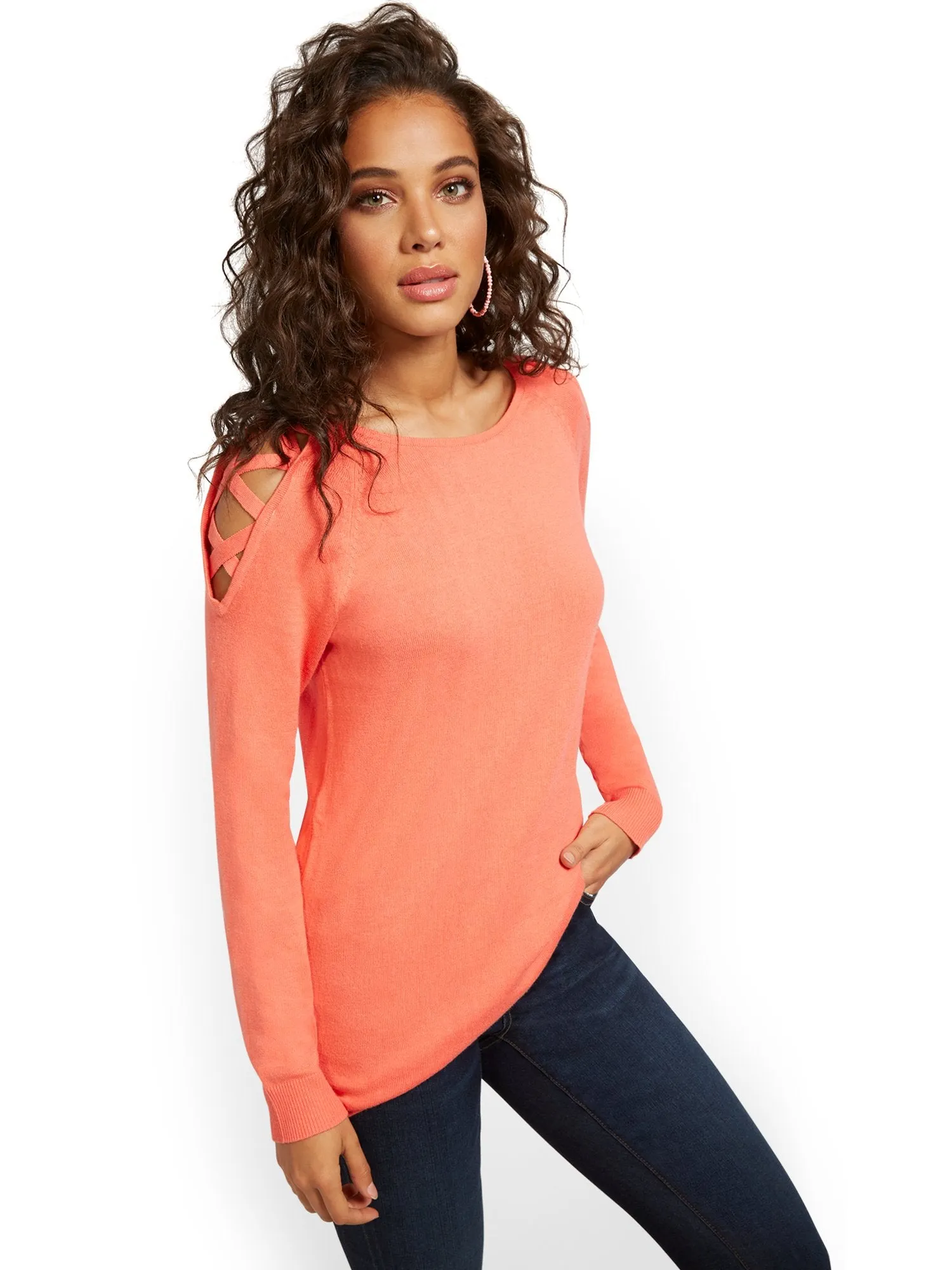 Crisscross Hi-Lo Tunic Sweater