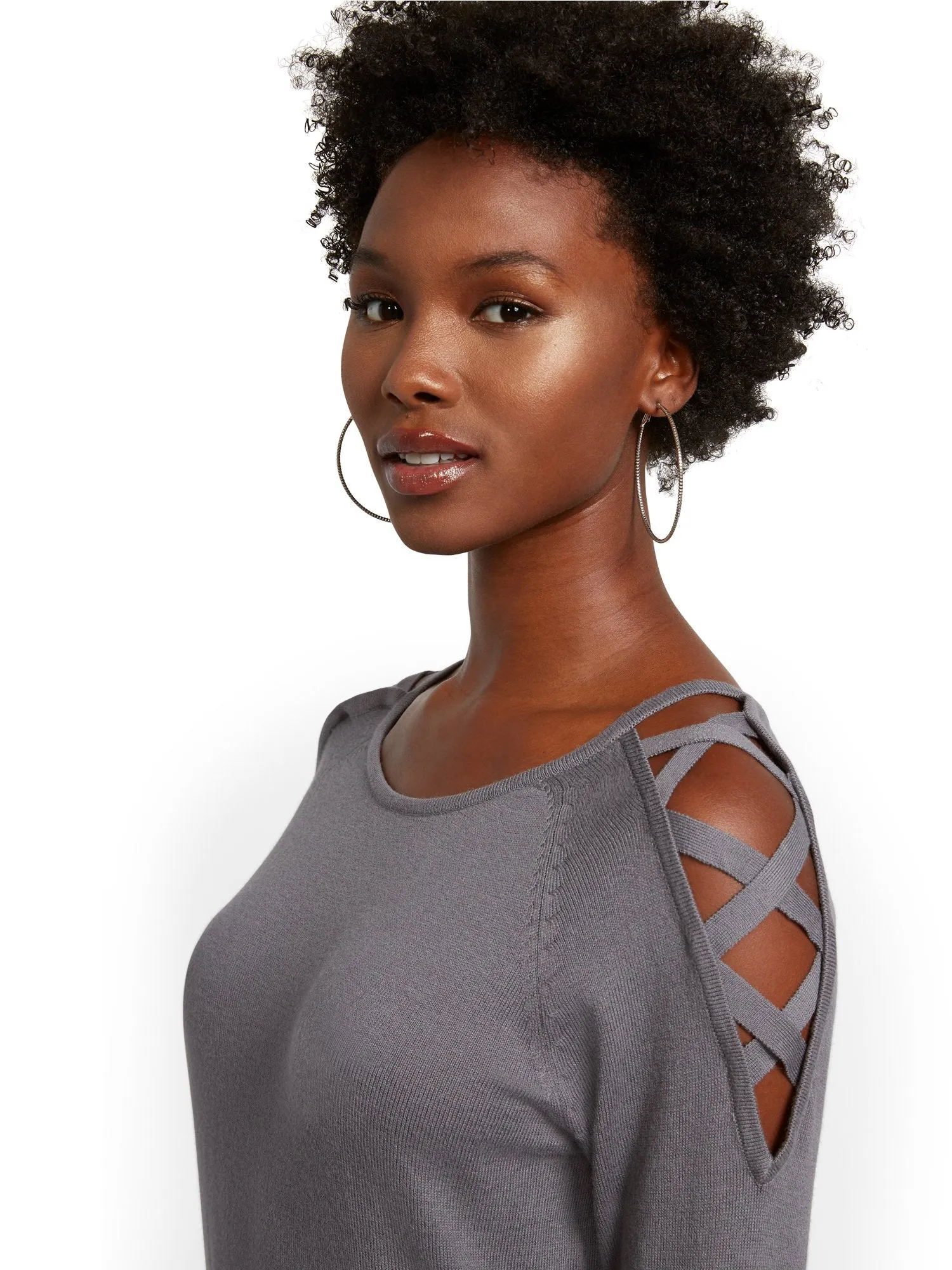 Crisscross Hi-Lo Tunic Sweater
