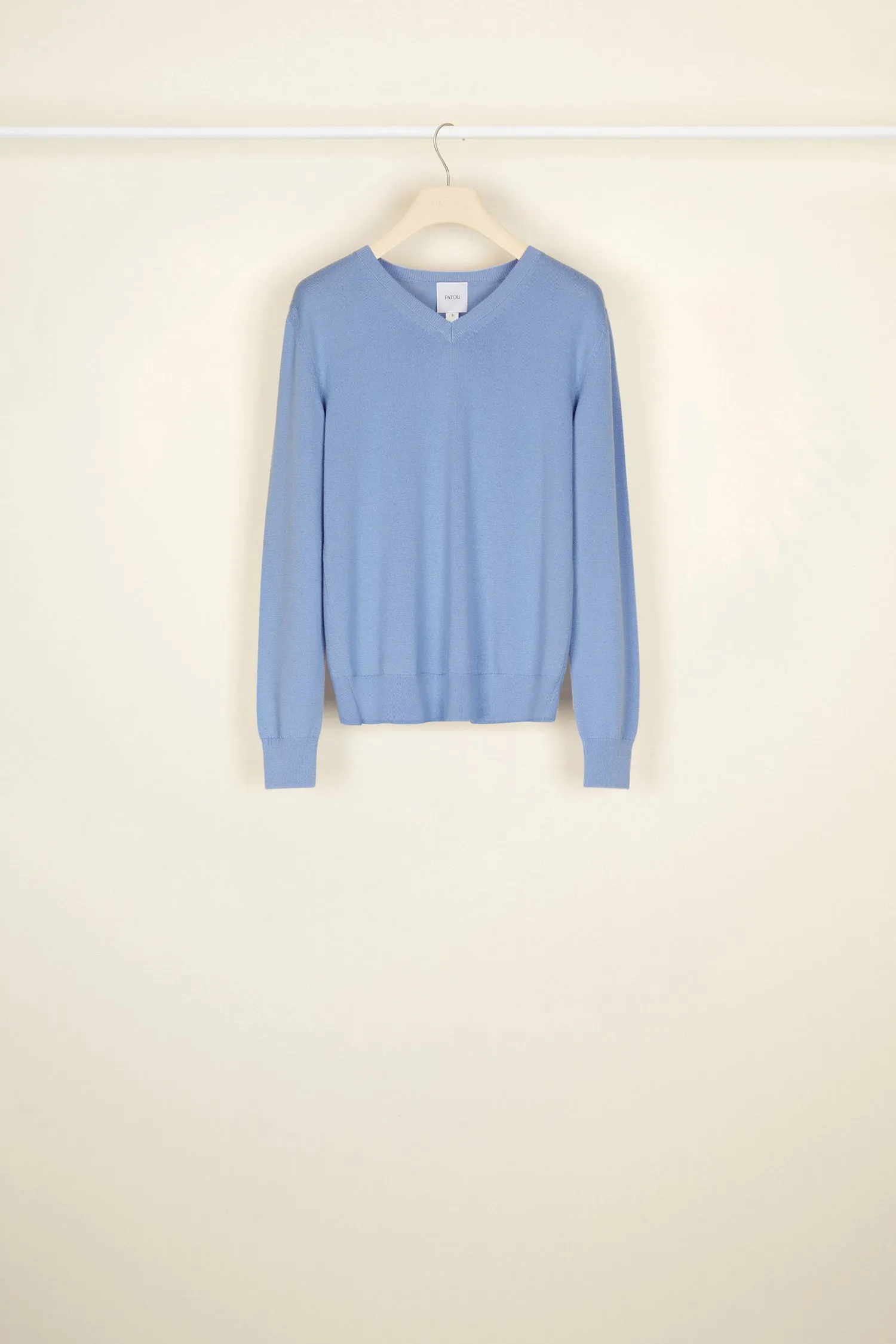 Crochet collar fine wool jumper