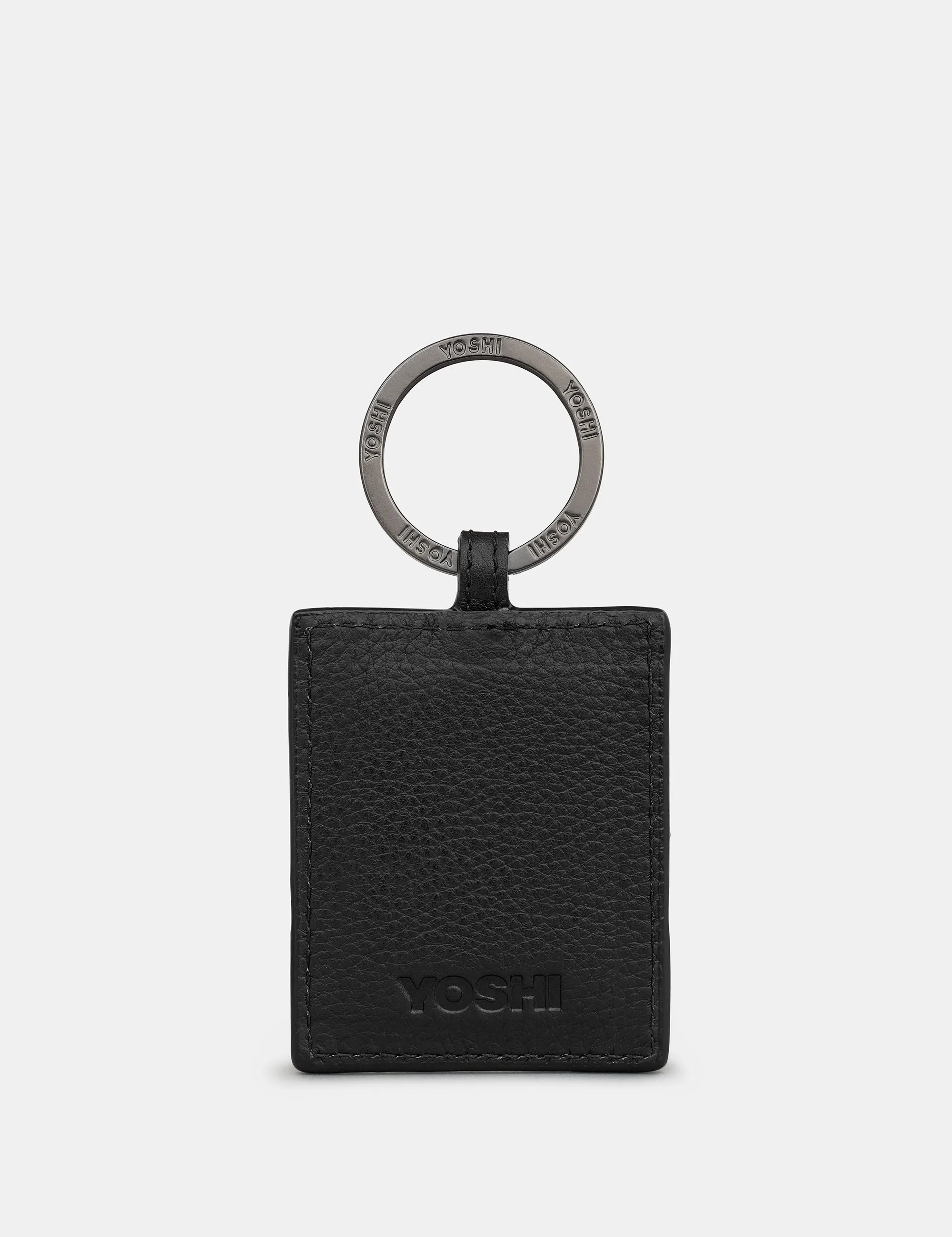 Dachshund Dog Walk Black Leather Keyring