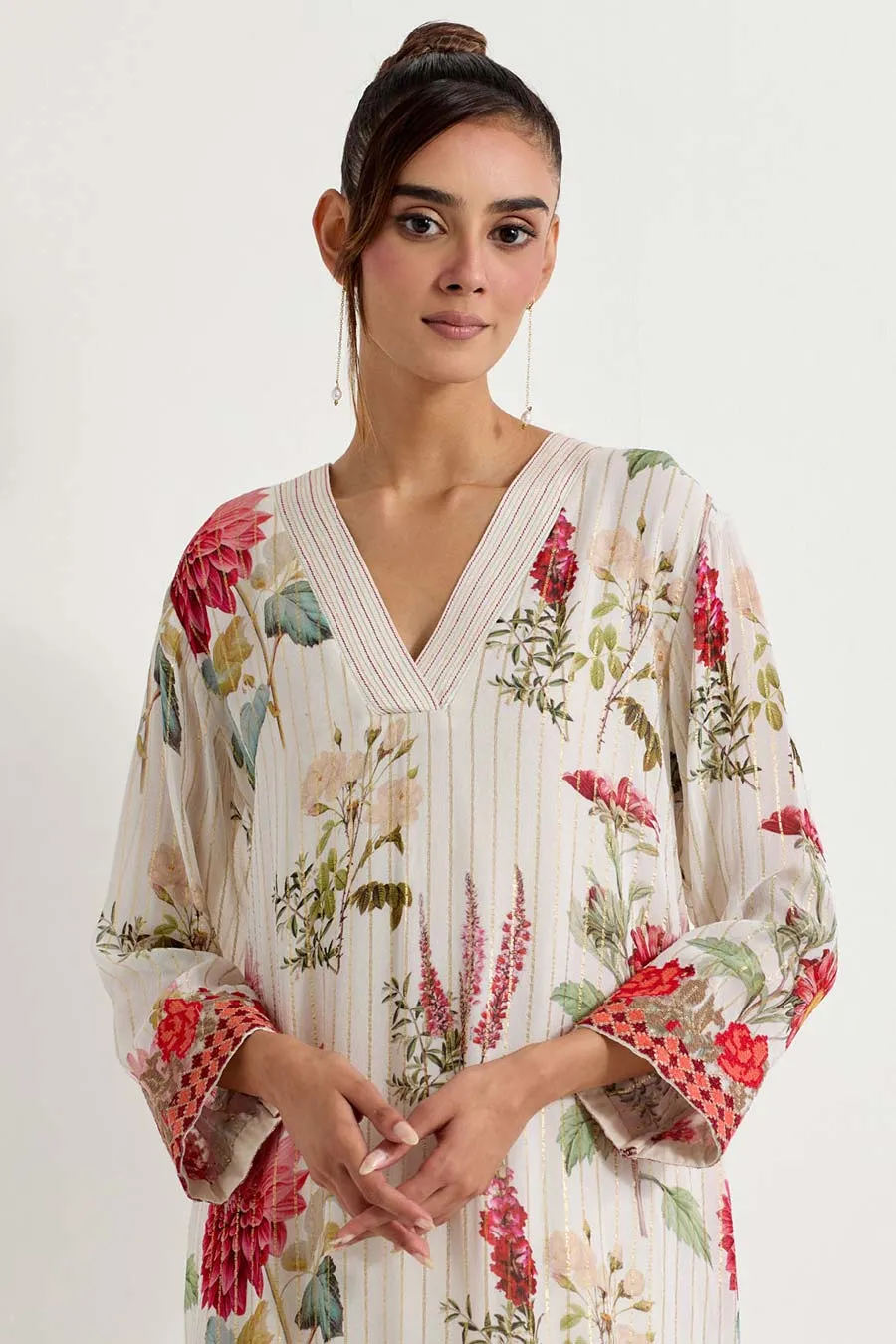 Daisy Printed Lurex Georgette Kurta & Pant Set