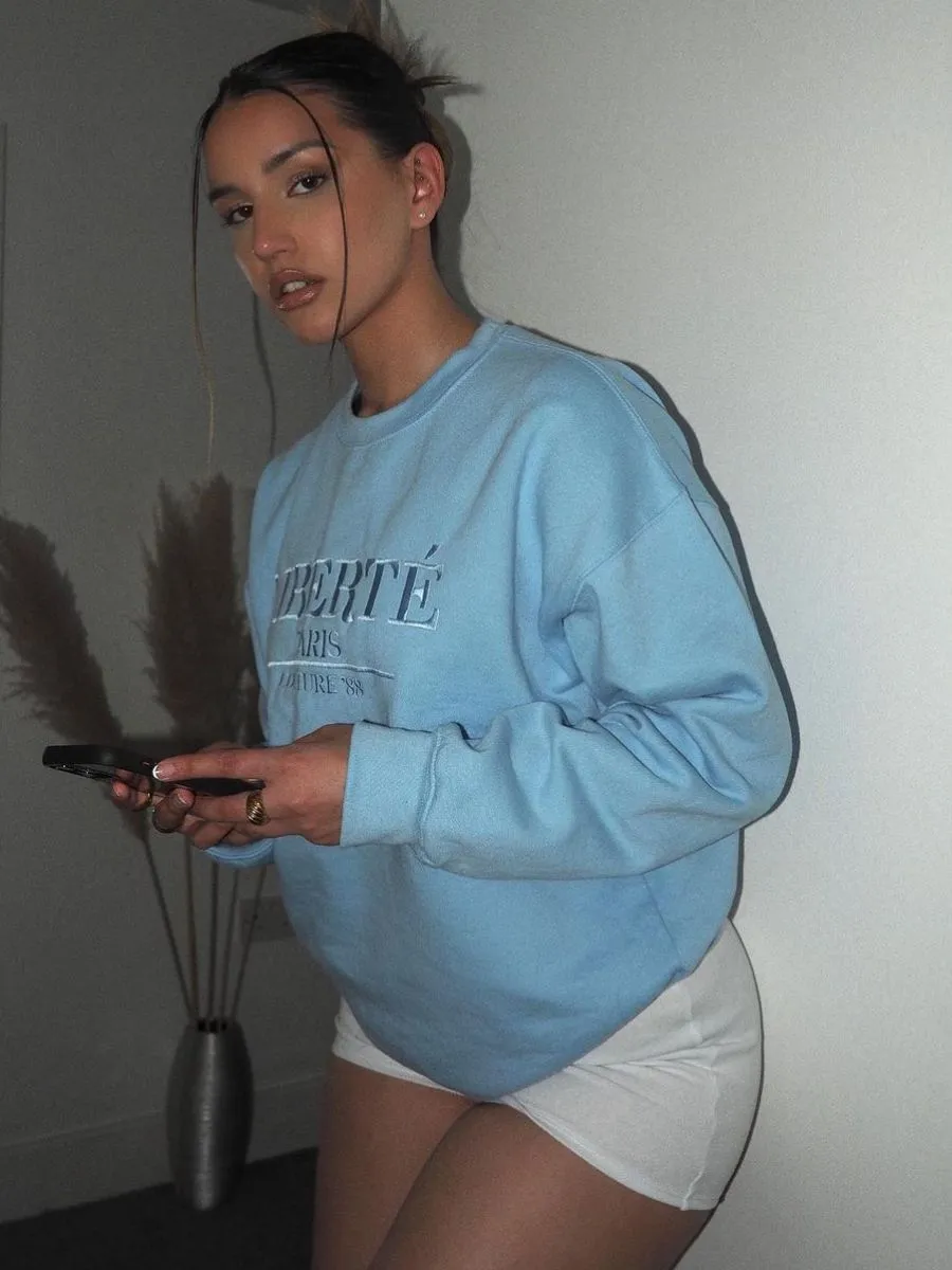 Debra Embroidered Liberte Sweatshirt Jumper In Blue