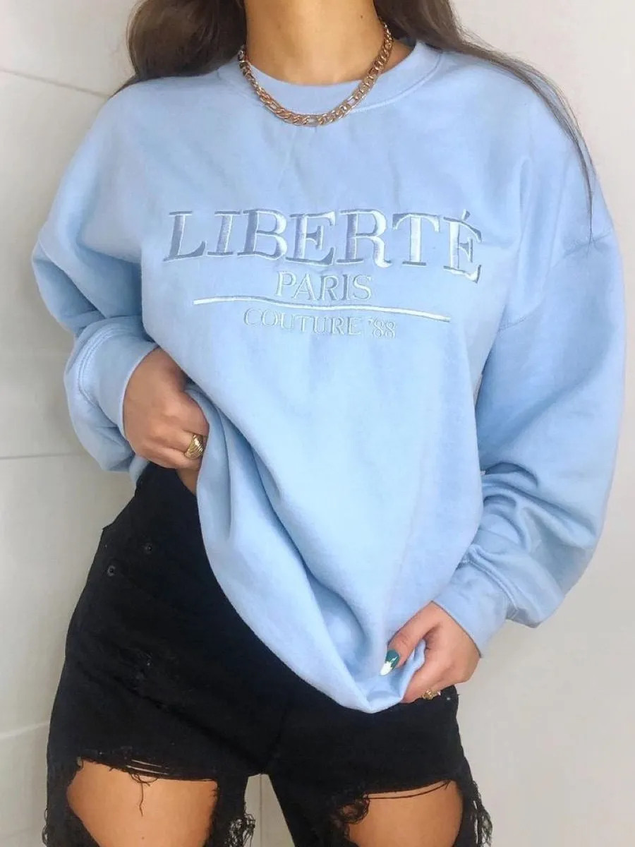 Debra Embroidered Liberte Sweatshirt Jumper In Blue