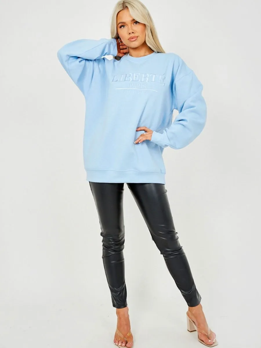 Debra Embroidered Liberte Sweatshirt Jumper In Blue
