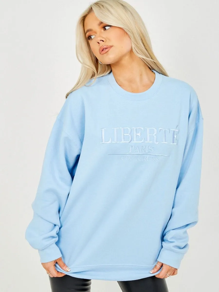 Debra Embroidered Liberte Sweatshirt Jumper In Blue