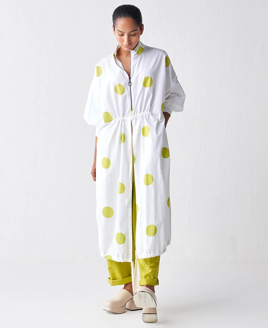 Drawstring Polka Tunic Set