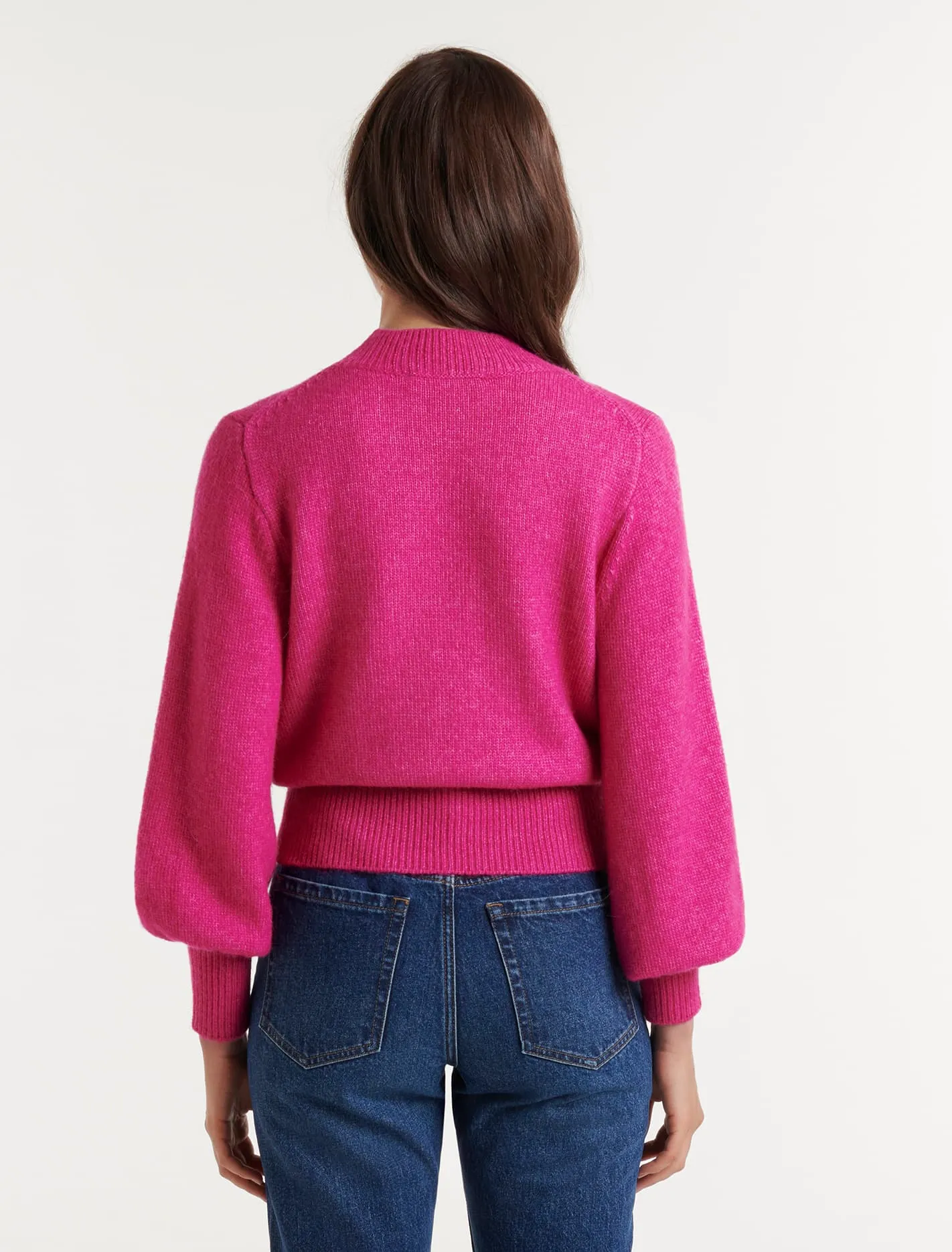 Ella Cinched Blouson Sleeve Knit Jumper