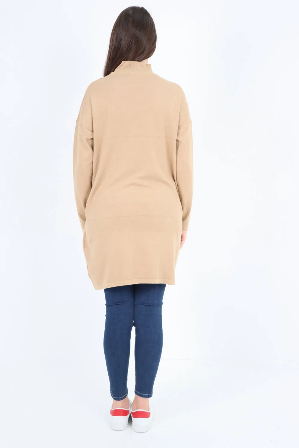 Embellished Sequin Print Cowl Neck Jumper Top