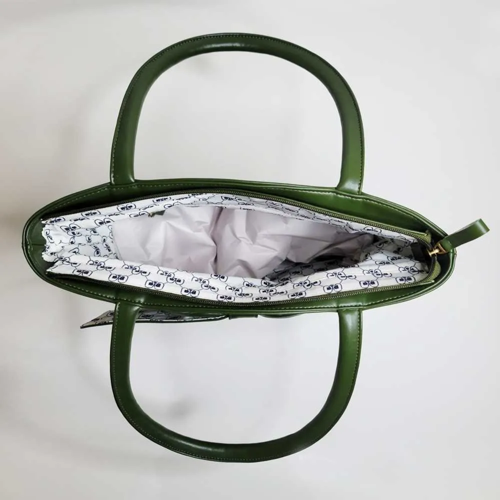 Emerald Green Tote Bag | Study and Durable Cactus Leather | Crisp Design