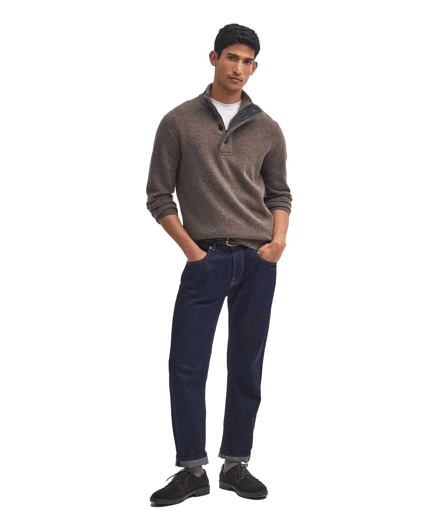 Essential Elbow Patch Jumper - Brown