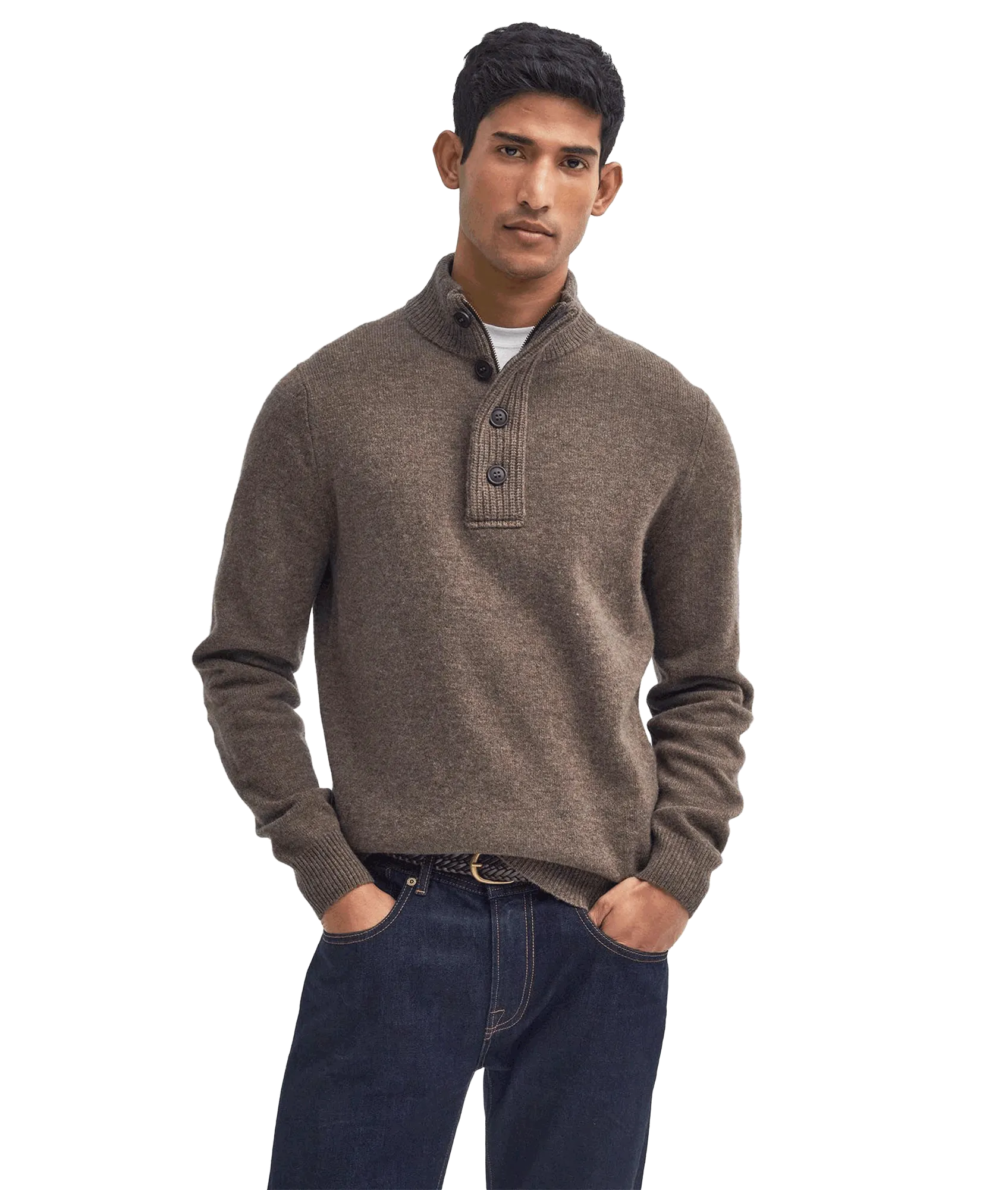 Essential Elbow Patch Jumper - Brown