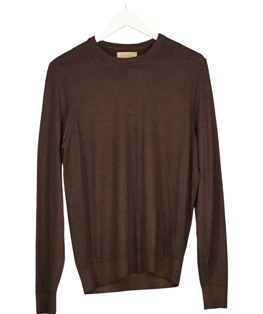 Falconeri Brown Round-neck Ultrasoft Cashmere Jumper UK S